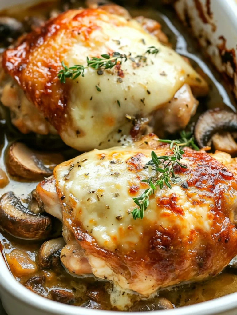 Cheesy Baked Chicken with Mushrooms