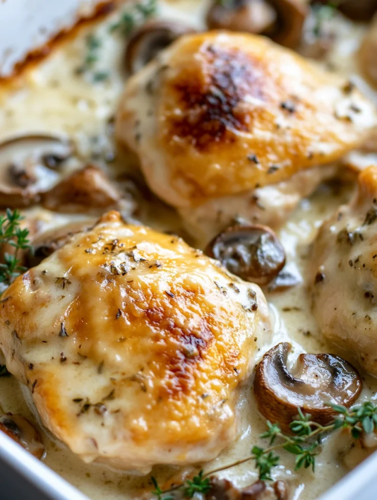 Cheesy Baked Chicken with Mushrooms