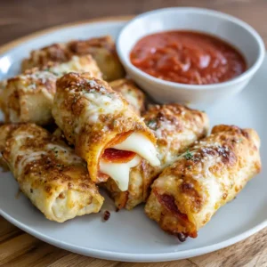 Cheesy Pepperoni Pizza Roll-Ups