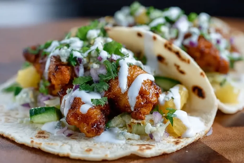 Chipotle chicken tacos with pineapple salsa