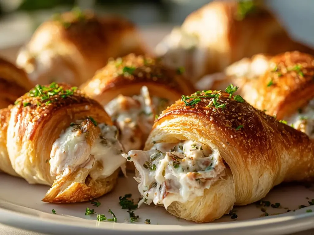 Oven Baked Herb and Cheese Stuffed Croissants