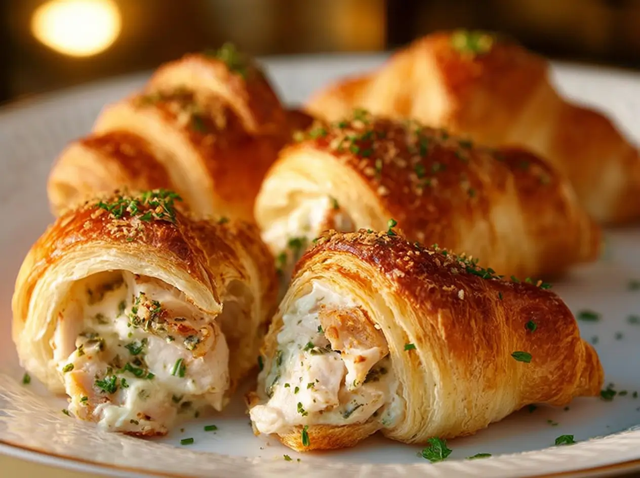 Oven Baked Herb and Cheese Stuffed Croissants