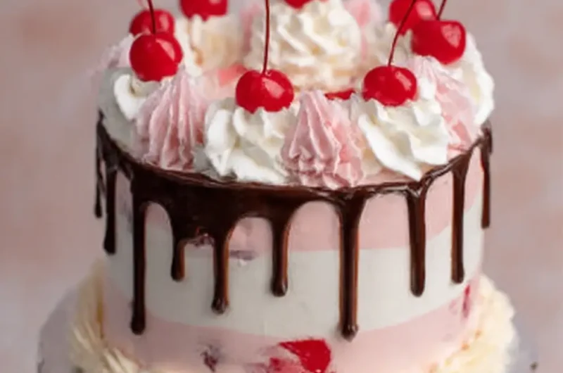 Cherry and Pistachio Neapolitan | Colorful Layered Dessert