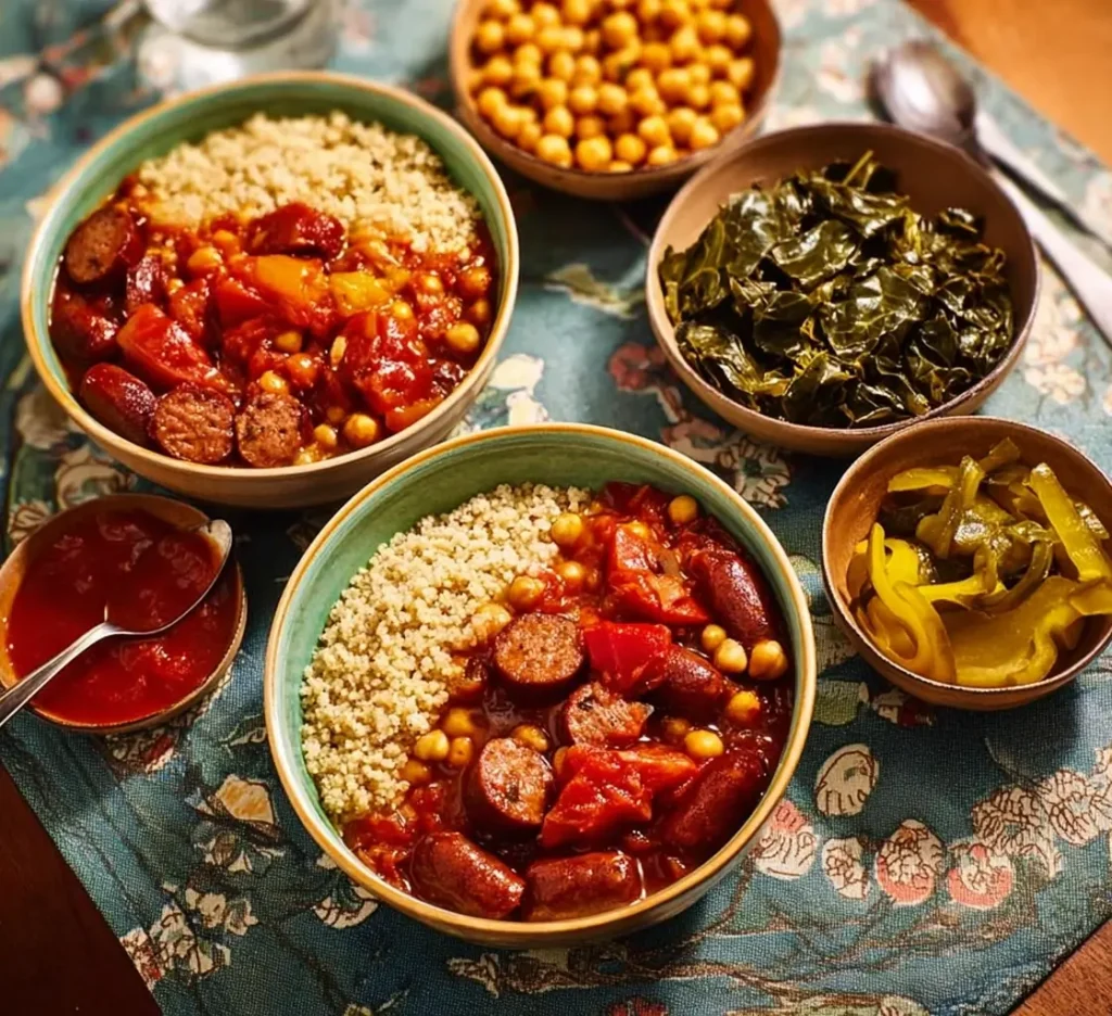 Chorizo and chickpea summer stew