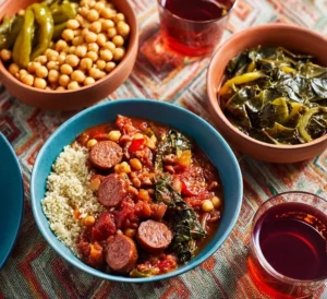 Chorizo and chickpea summer stew
