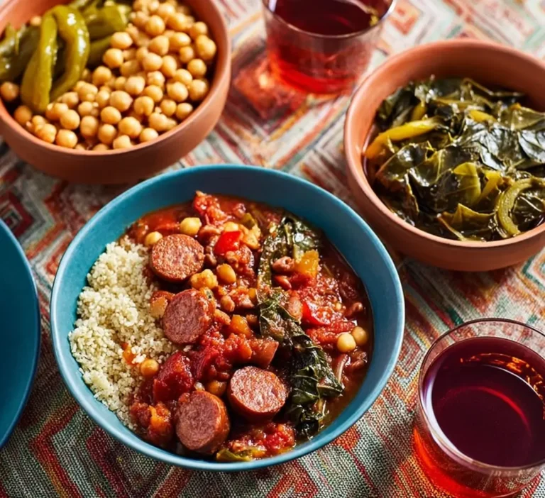 Chorizo and chickpea summer stew