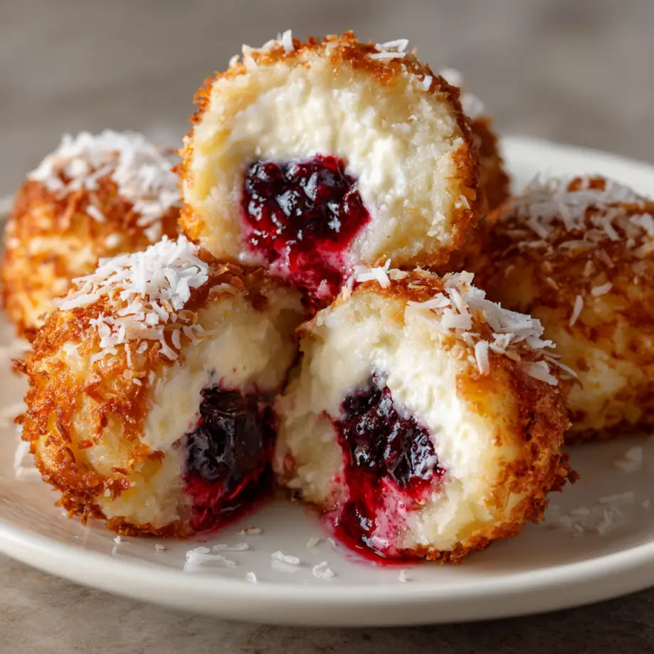 Cream and Berry Pastry Balls
