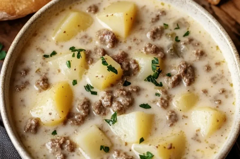 The Ultimate Crockpot Creamy Potato and Hamburger Soup Recipe for Busy Weeknights