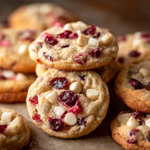 Raspberry and White Chocolate Chip Cookies