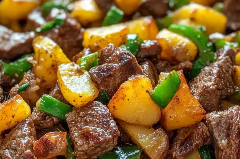 Savory Ribeye Steak and Potato Delight: A Flavorful Twist on the Classic Philly Skillet