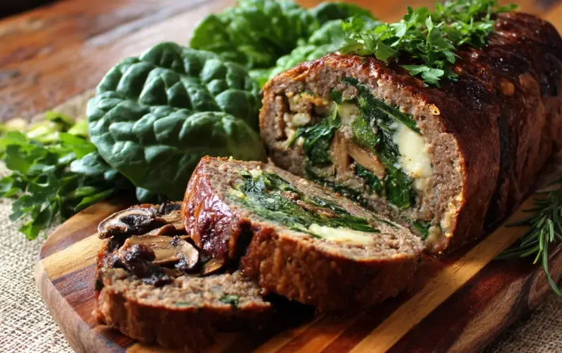 The Ultimate Spinach and Mushroom Stuffed Meatloaf Recipe for a Show-Stopping Dinner