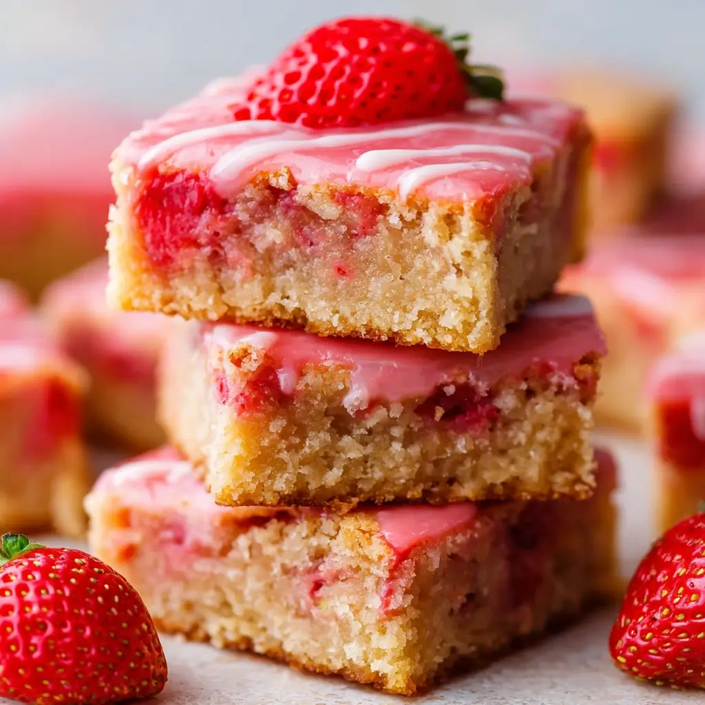 Strawberries and Cream Blondies