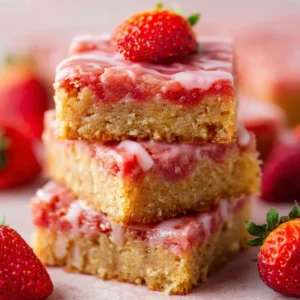Strawberries and Cream Blondies