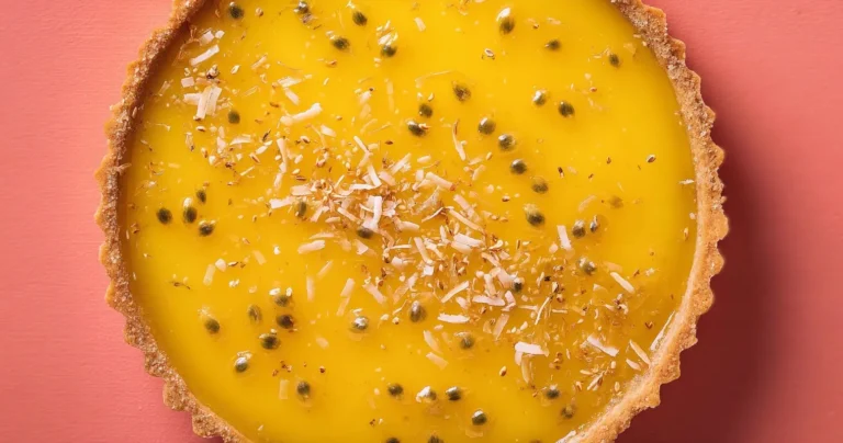 mango and passion fruit curd sunshine tart