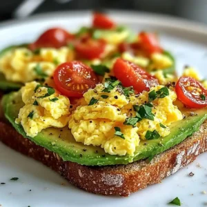Avocado Toast with Scrambled Eggs