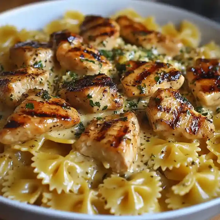 Garlic Chicken Bowties with Velveeta Cheese Sauce