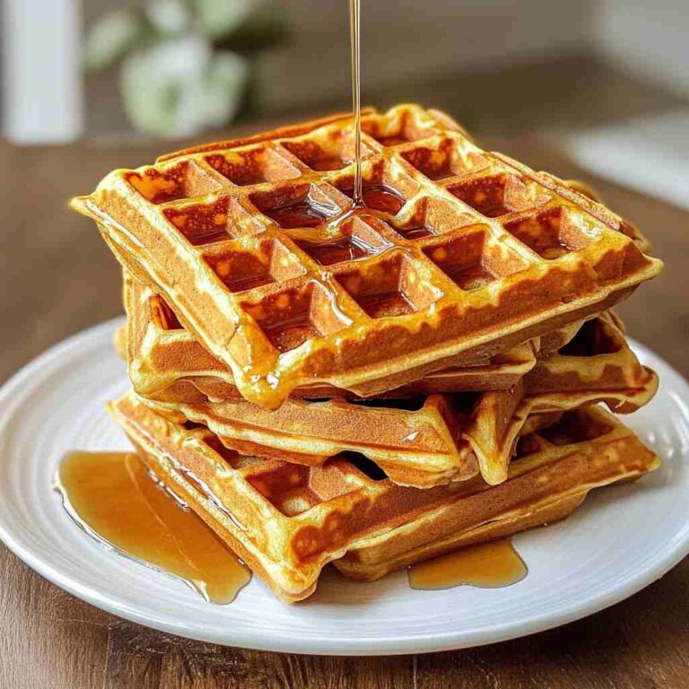Pumpkin Waffles with Brown Butter