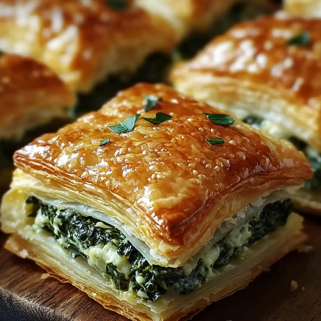 Spinach and Cheese Puff Pastry Squares