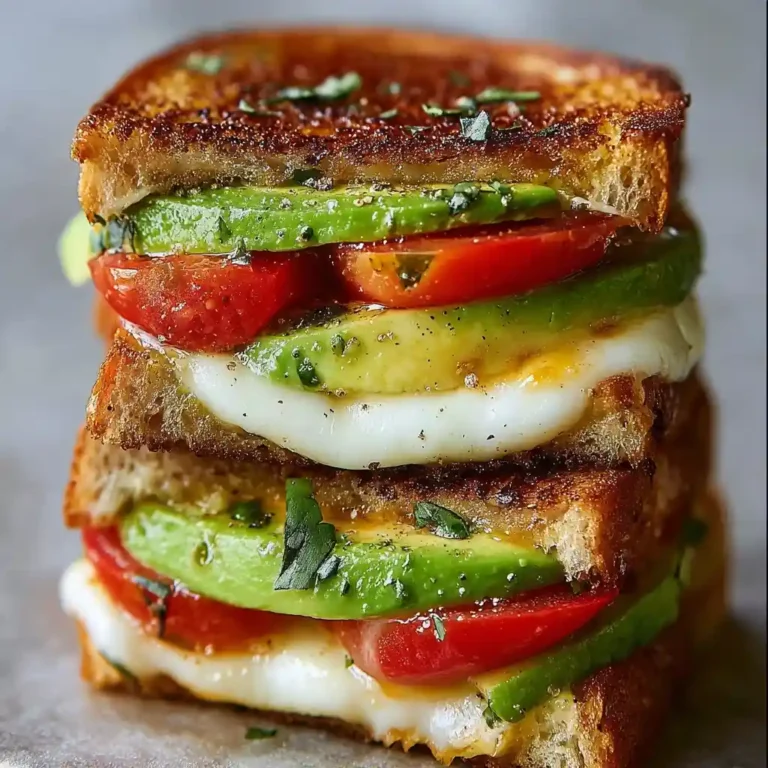 Avocado Mozzarella Tomato Grilled Cheese