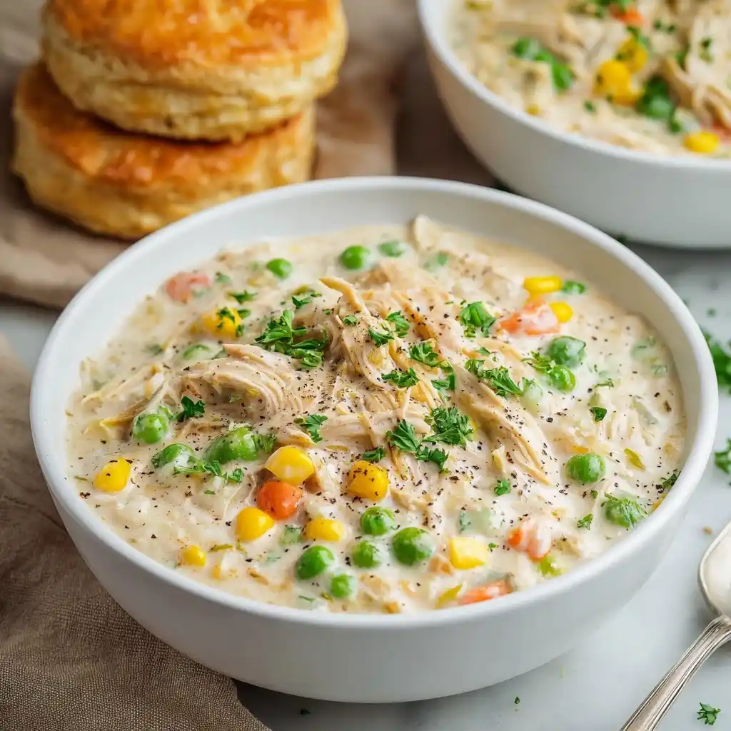 Easy Slow Cooker Chicken Pot Pie
