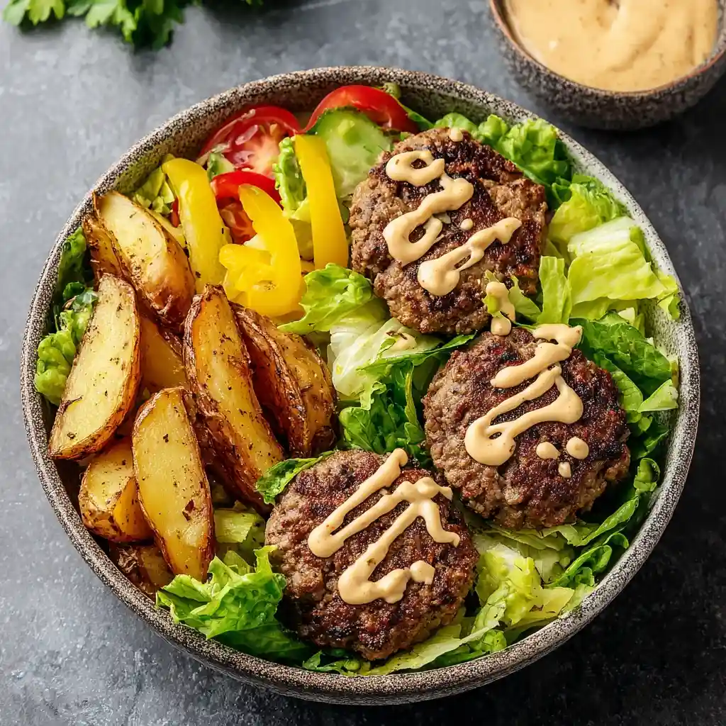 Healthy Burger Bowls with Special Sauce