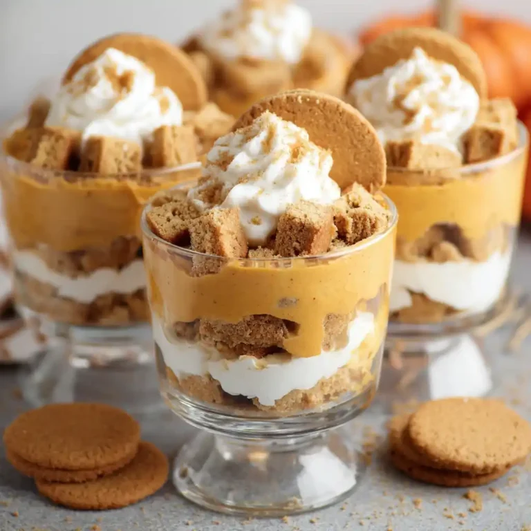 No-Bake Pumpkin Cheesecake Mini Trifles with Ginger Snaps