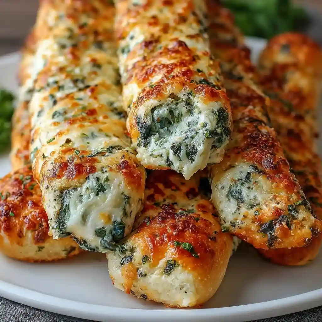 Spinach Cheese Stuffed Breadsticks