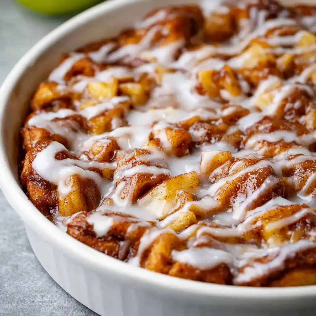Apple Fritter Cinnamon Roll Bake