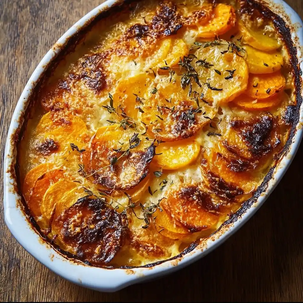 Cheesy Root Veggie Gratin