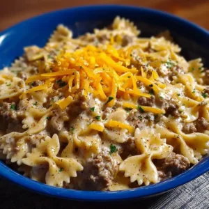Creamy Beef and Bowtie Pasta