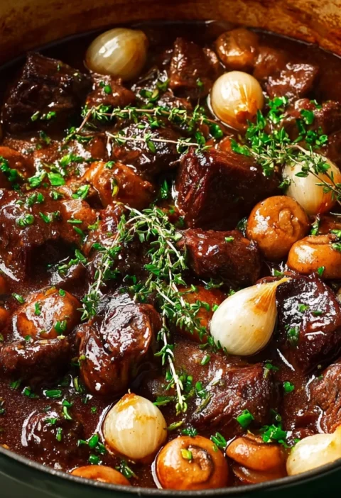 Best Beef Bourguignon Recipe With Mushrooms Easy Pearl Onion And Beef Bourguignon Hearty Classic Beef Bourguignon Slow Coo...