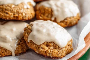 Iced Pumpkin Oatmeal Cookies
