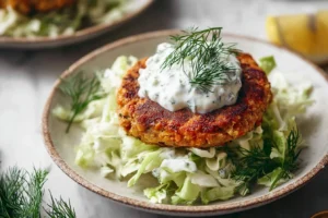 Delicious Salmon Burgers with Fresh Slaw Recipe
