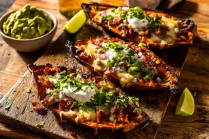 Chipotle Beef Sweet Potato Skins
