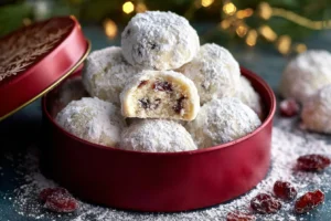 Cranberry Orange Snowball Cookies Recipe