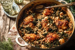 Creamy Garlic Chicken Wild Rice Casserole