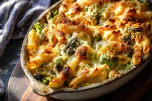 Dump And Bake Chicken Alfredo Noodle Casserole