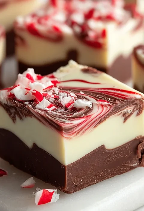 Peppermint Swirl Fudge Recipe Easy Peppermint Swirl Fudge Homemade Peppermint Fudge For Christmas Best Peppermint Swirl Fu...