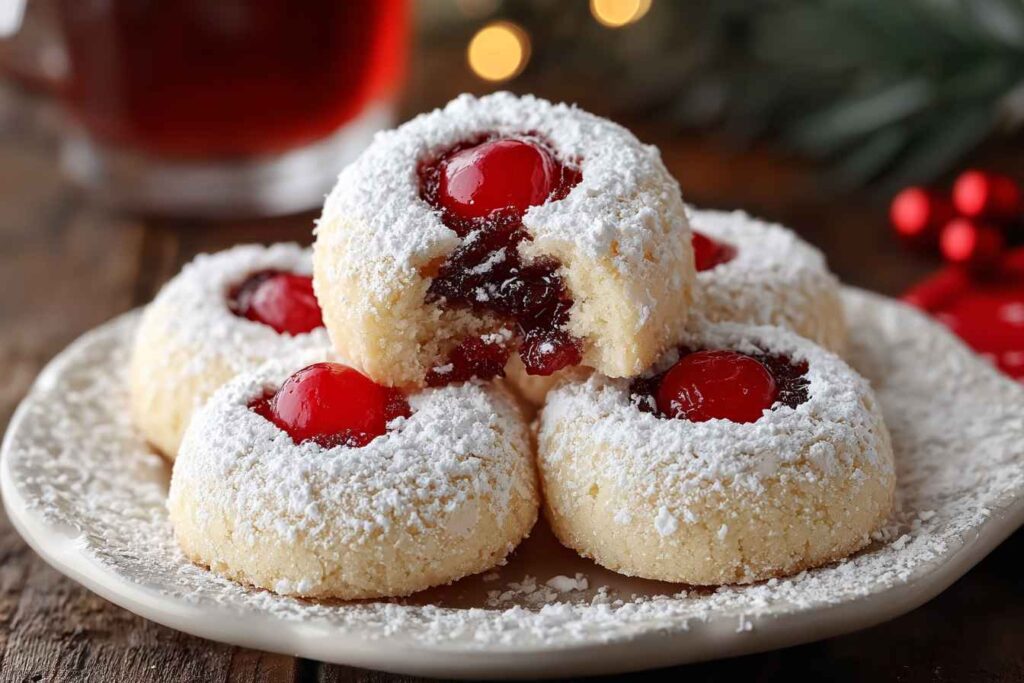 Christmas Maraschino Cherry Shortbread Recipe Easy Maraschino Cherry Cookies Holiday Festive Cherry Shortbread Cookies Gui...