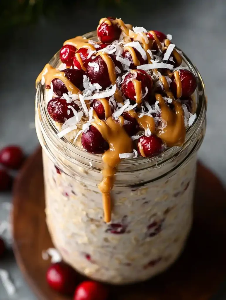 Coconut Cranberry Overnight Oats Recipe Easy Coconut Cranberry Oats Breakfast Healthy Coconut Cranberry Oats Meal Prep Qui...
