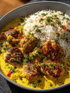 Creamy Peri-Peri Chicken with Rice – Spicy, Smoky, and Comforting
