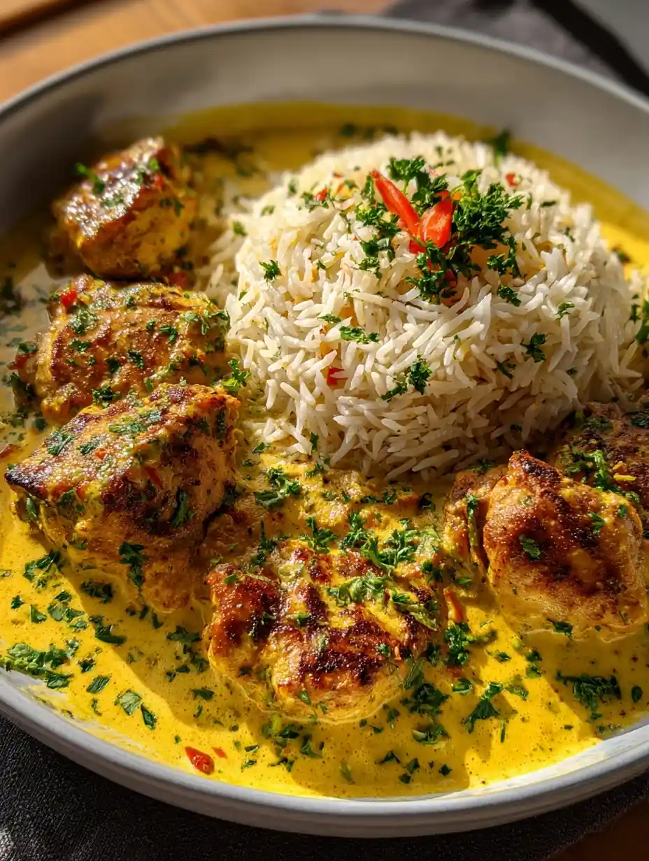 Creamy Peri-Peri Chicken with Rice – Spicy, Smoky, and Comforting