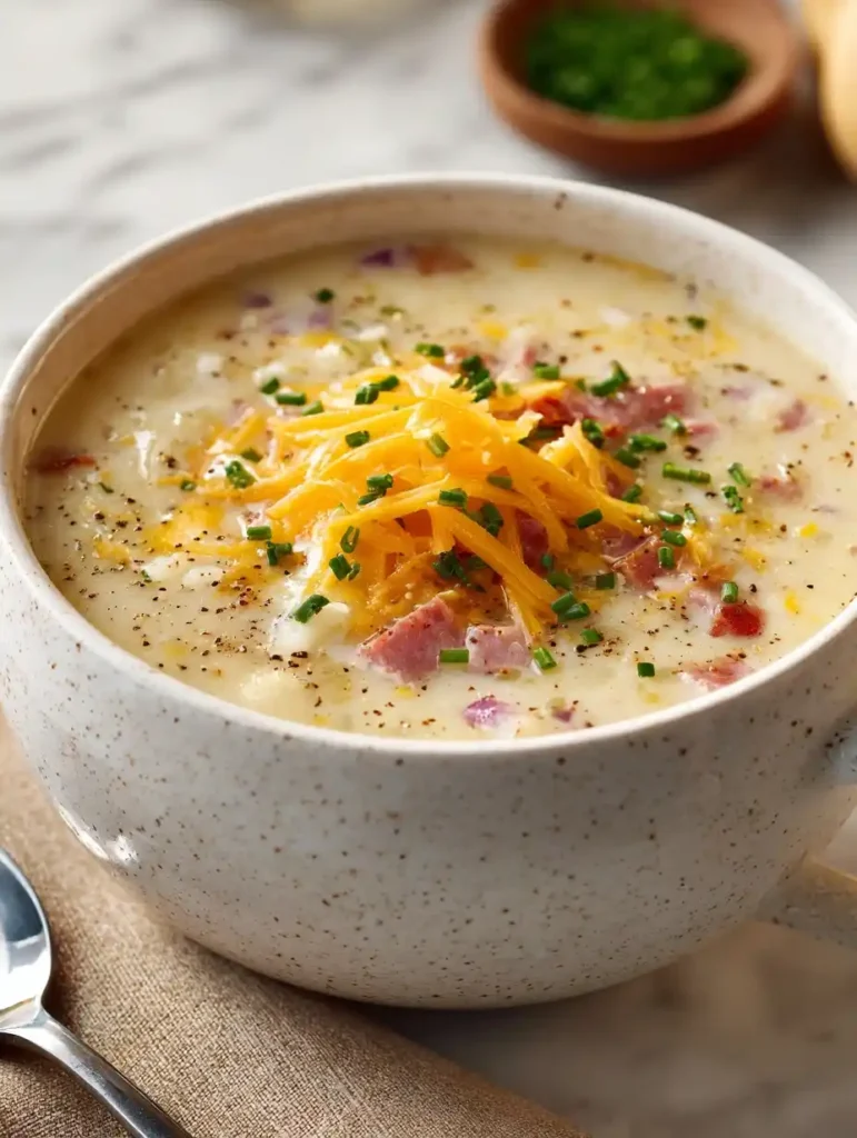 Best Ham And Potato Soup Recipe Creamy Ham And Potato Soup Crockpot Easy Slow Cooker Ham And Potato Soup Gluten-free Ham A...