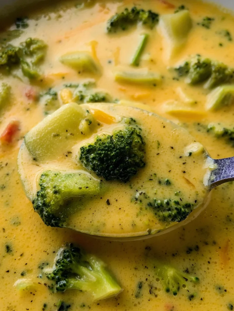 Easy Broccoli Cheddar Soup Recipe Healthy Broccoli Cheddar Soup Low Calorie Keto Broccoli Cheddar Soup Slow Cooker Gluten-...