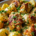 French Onion Chicken Orzo Casserole