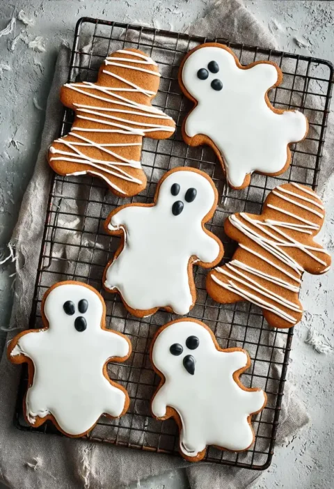 Gingerbread Halloween Biscuit Ghosts Mummies Spooky Halloween