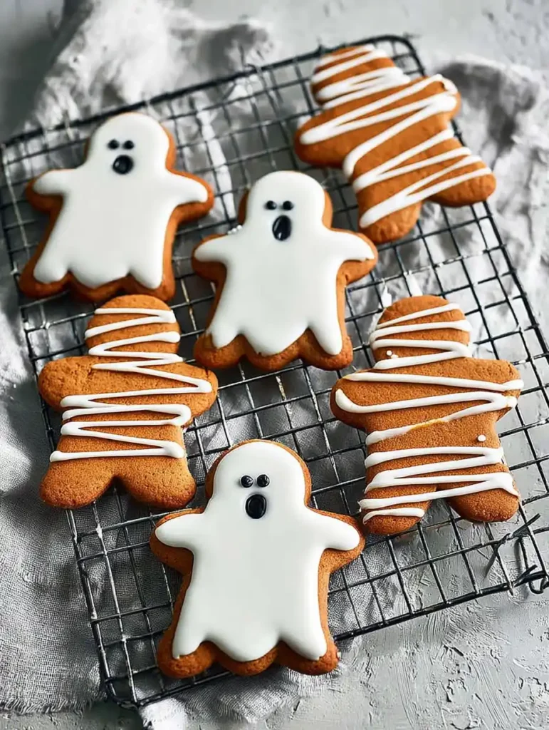 Gingerbread Halloween Biscuit Ghosts Mummies Spooky Halloween
