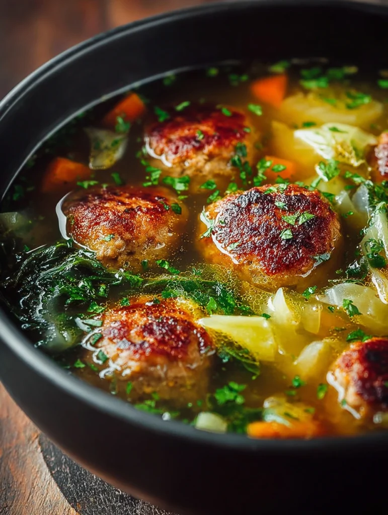 Hearty Cabbage Meatball Soup Recipe Best Cabbage And Meatball Soup Cabbage Meatball Soup Cozy Nights Low Carb Cabbage Meat...