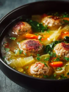 Hearty Cabbage Meatball Soup for Cozy Nights