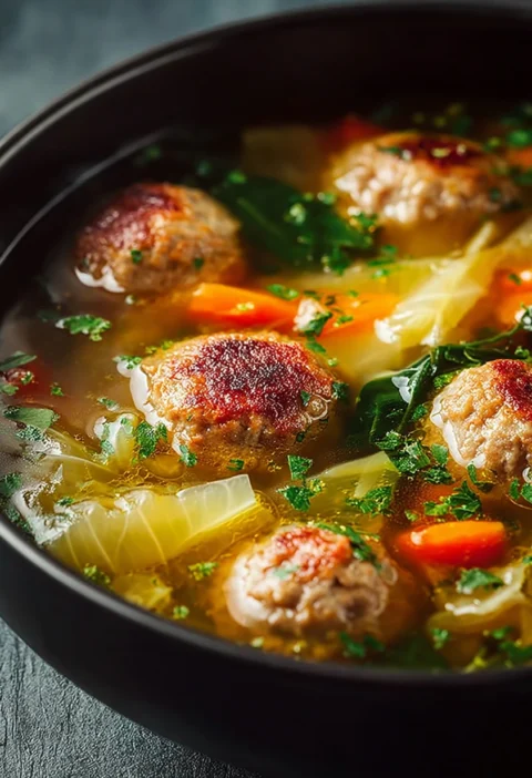Hearty Cabbage Meatball Soup Recipe Best Cabbage And Meatball Soup Cabbage Meatball Soup Cozy Nights Low Carb Cabbage Meat...